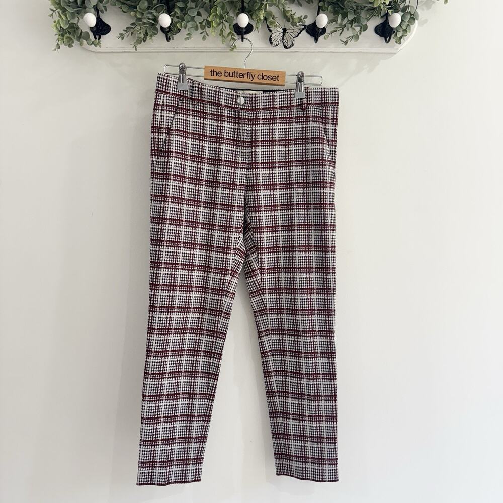 Pinko Houndstooth Print Trousers Made In Italy Size US 6 CP